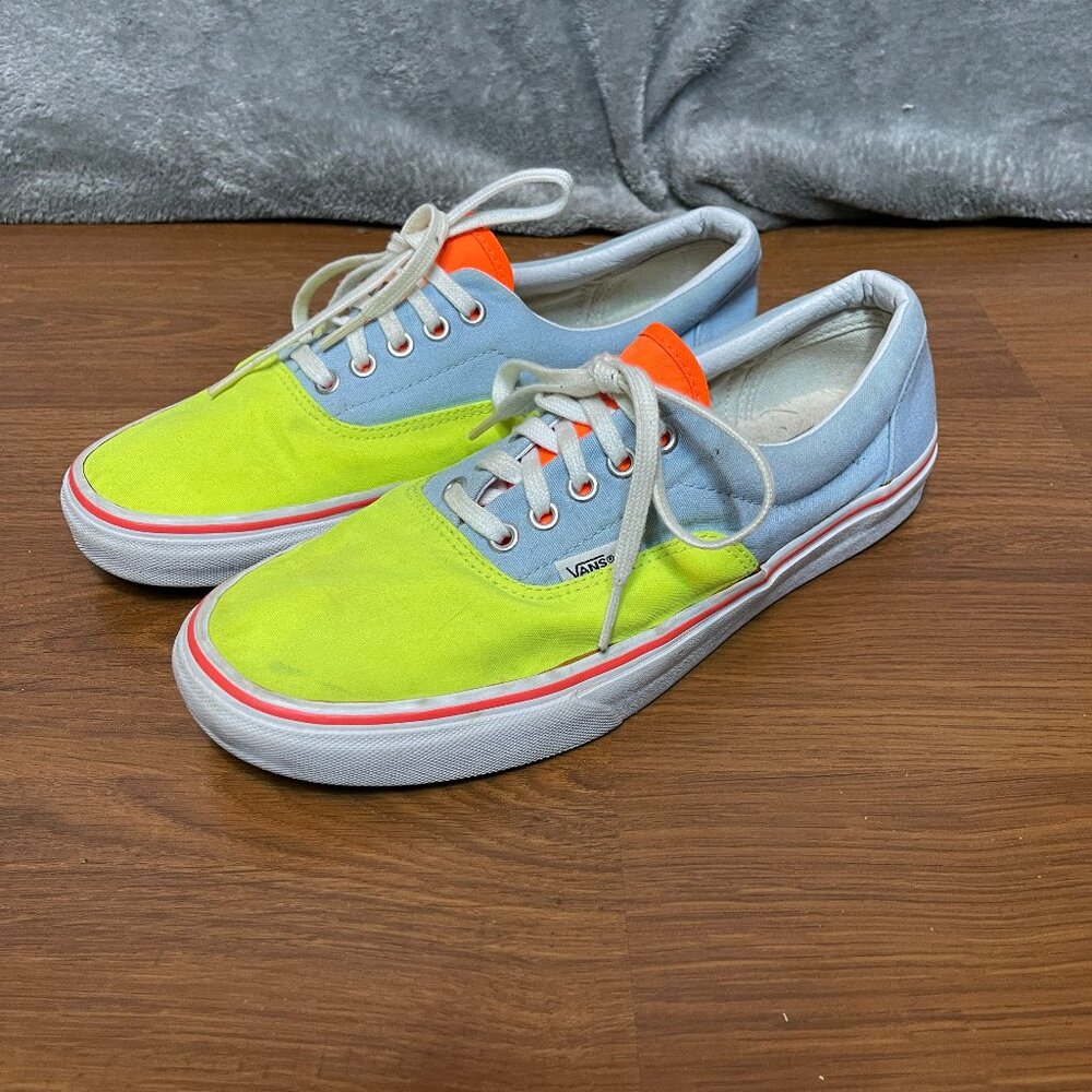 Vans Mens 10.5 Era Canvas Color Block Skater Punk Bright Colorful Casual Shoes